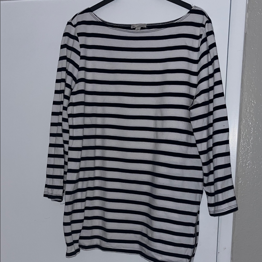 GAP Navy and White Striped Long Sleeve “Breton” style Top